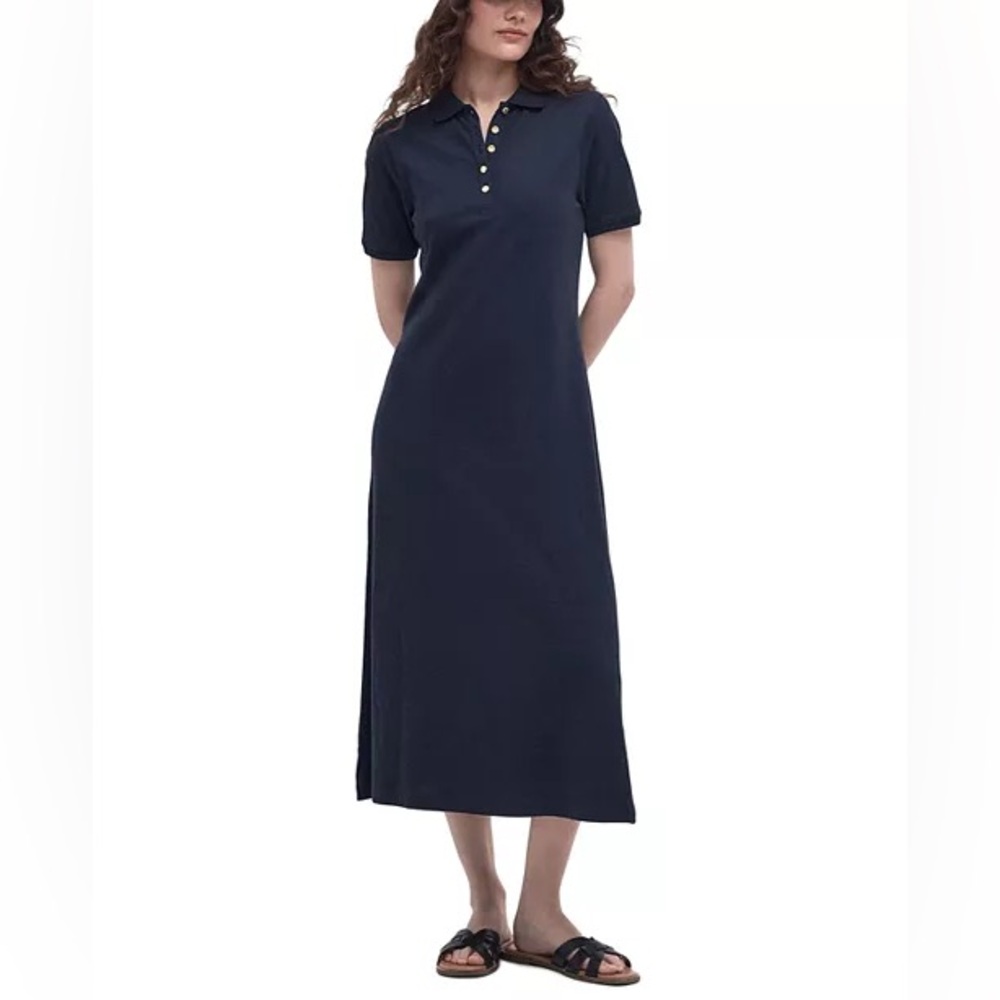 Barbour Navy Polo Maxi Dress Women size 6